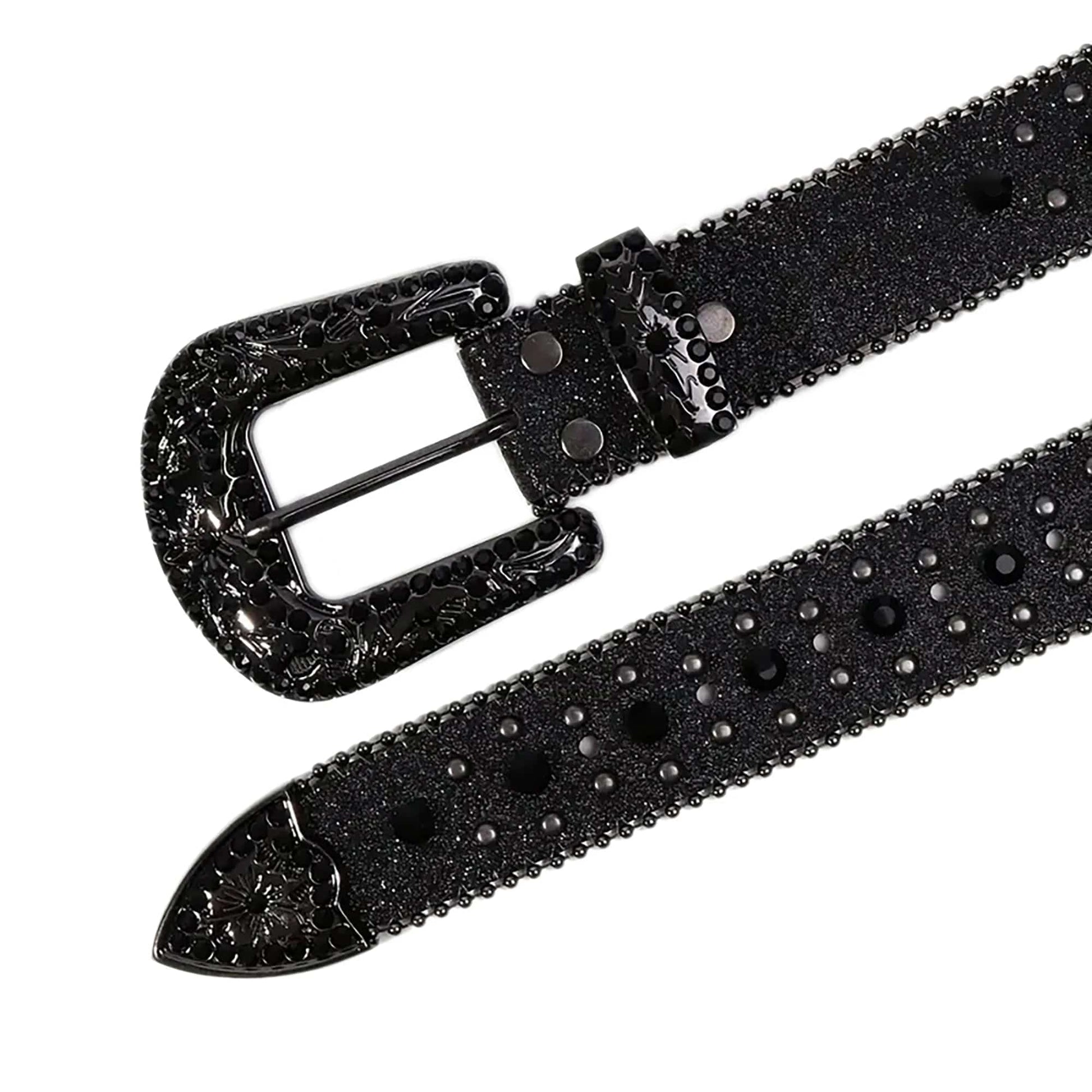 Man-Made Diamond Belt, Western Cowboy Rhinestone Belt Design Leather Belt Inlay Man-Made Diamond Belt Jeans - TagLinesDesigns