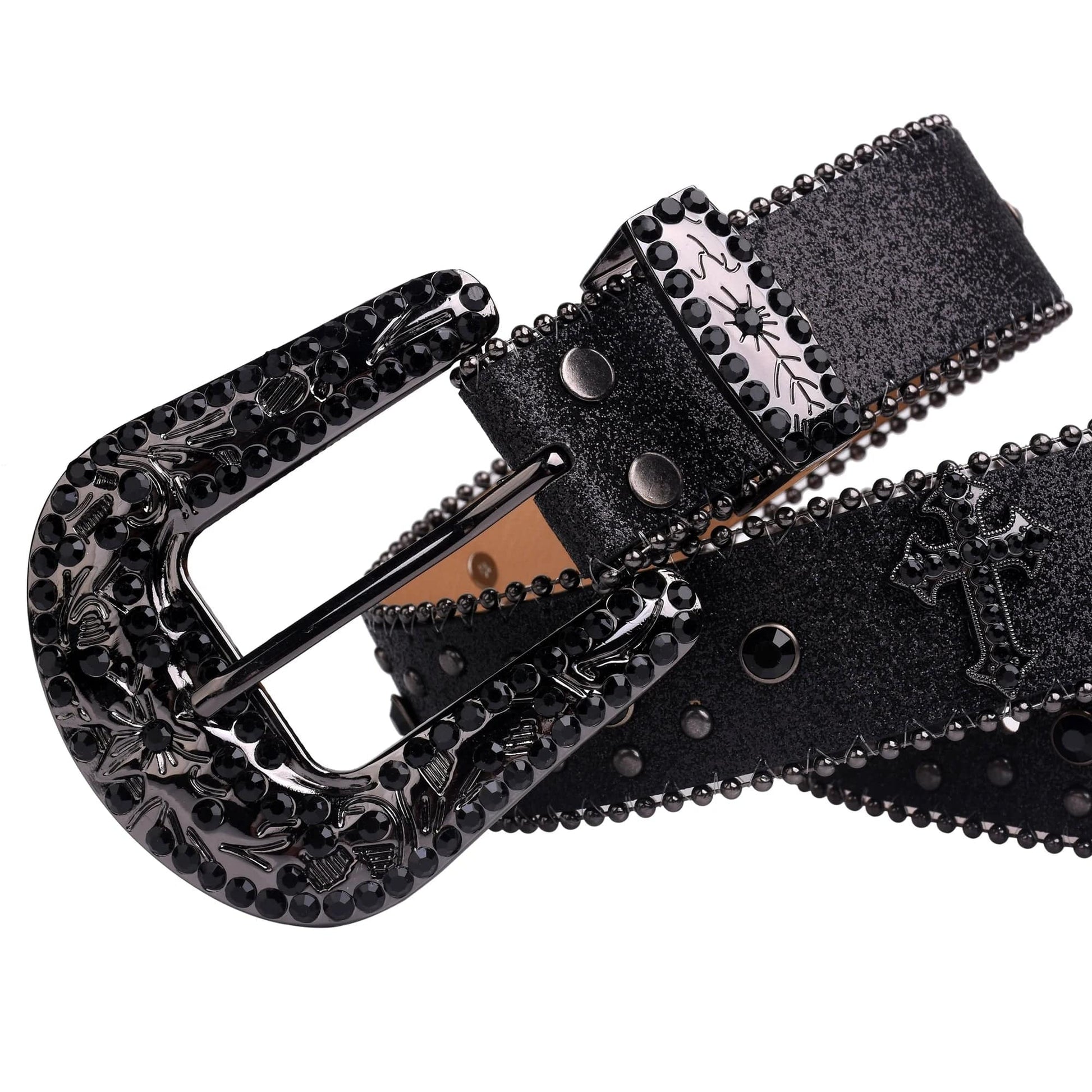 Man-Made Diamond Belt, Western Cowboy Rhinestone Belt Design Leather Belt Inlay Man-Made Diamond Belt Jeans - TagLinesDesigns